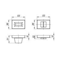Ручка поворотная WC-BOLT BK6 UCS CP-8 хром