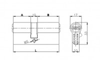 Цилиндровый механизм Kale 164 OBS SNE/90 (35+10+45) mm латунь 5 кл.     