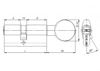 Цилиндровый механизм Kale с вертушкой 164 BM/72 (30+10+32) mm латунь 5 кл.    