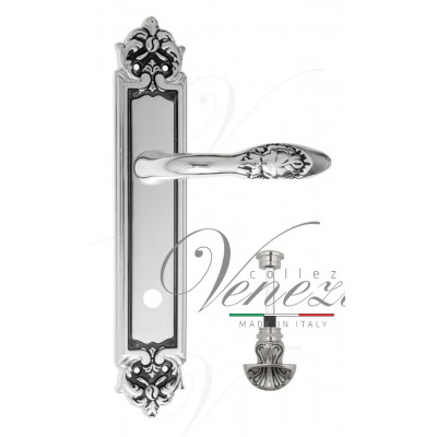 Ручка Venezia CASANOVA WC-4 на планке PL96 натурально серебро + черный