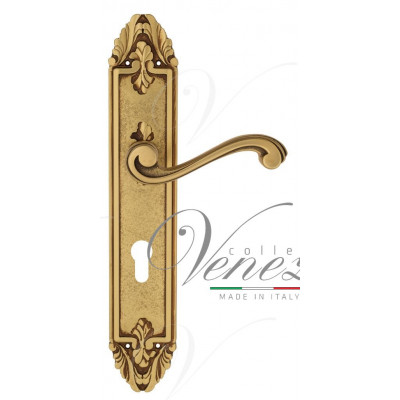 Ручка Venezia VIVALDI CYL на планке PL90 французское золото + коричневый