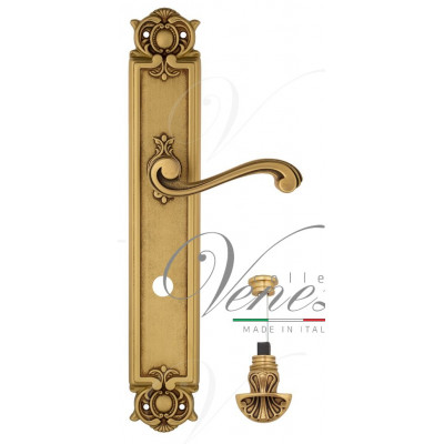 Ручка Venezia VIVALDI WC-4 на планке PL97 французское золото + коричневый