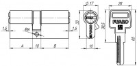 Цилиндровый механизм Fuaro R600/70 mm (30+10+30) CP хром 5 кл.