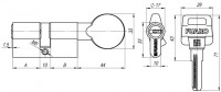 Цилиндровый механизм Fuaro с вертушкой D502/80 mm (35+10+35) PB латунь 5 кл.