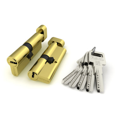Цилиндровый механизм Fuaro с вертушкой R602/70 mm-BL (30+10+30) BBP латунь 5 кл.БЛИСТЕР